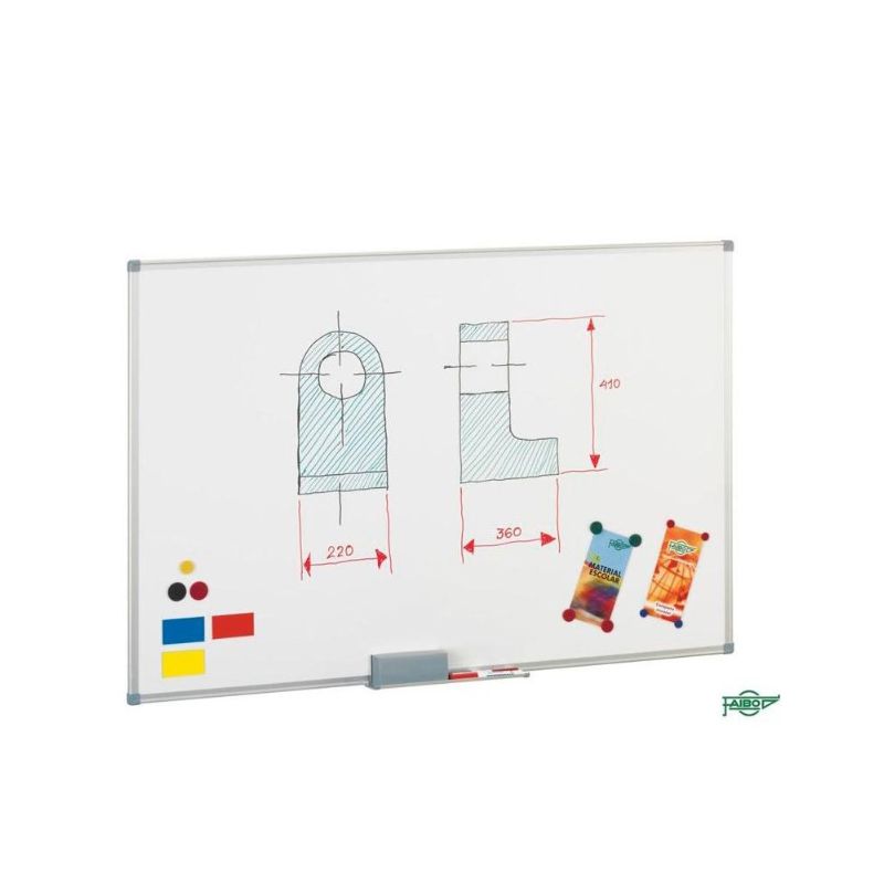 Pizarra Blanca Faibo Magnética con Marco de Aluminio 120x180cm